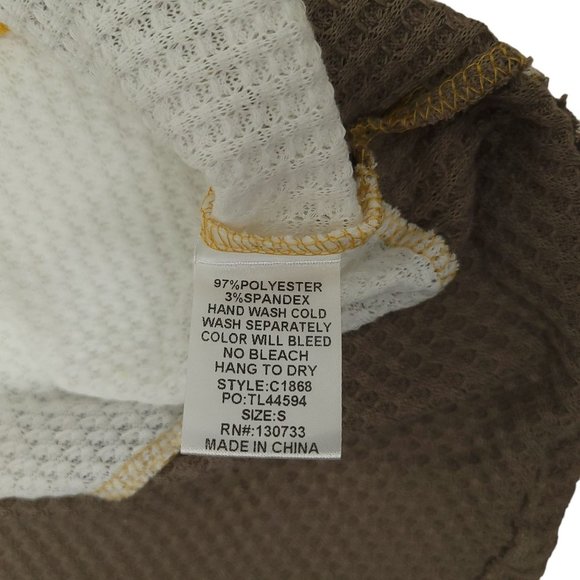 Umgee USA Pullover Tie Waist Waffle Knit Top Womens S Short Sleeve V Neck NEW - Picture 12 of 12